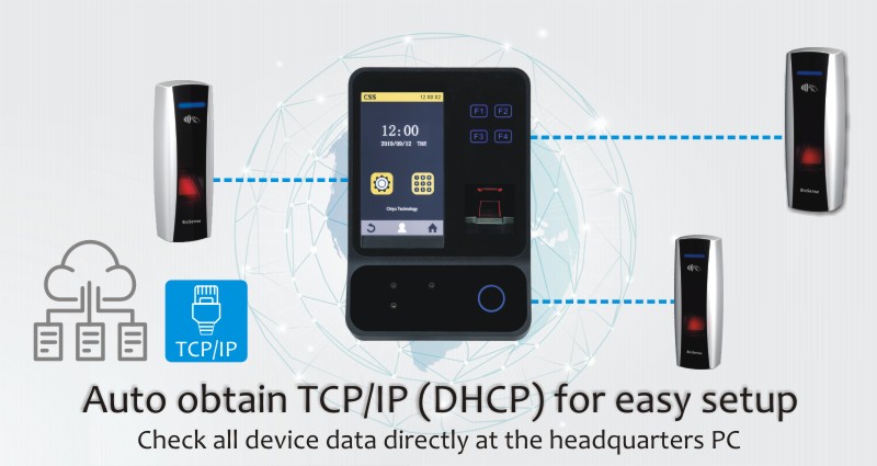 Chiyu Facial Recognition Terminal is easy to set up with auto obtain TCP/IP (DHCP) function.
